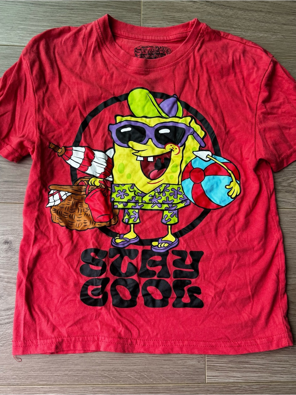SpongeBob Squarepants Red Graphic Beach Tee